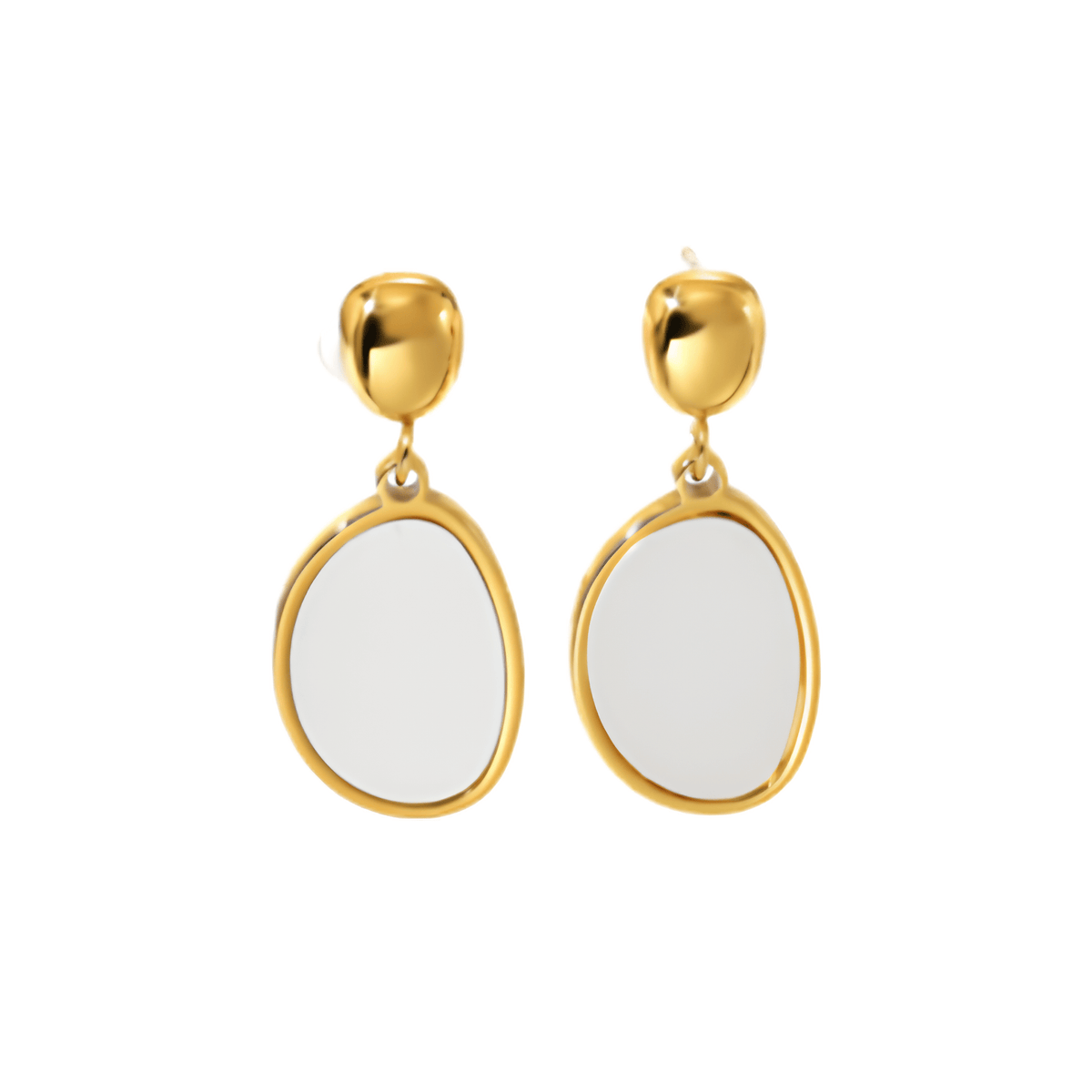 Asymmetric Organic Stone Drop Earrings