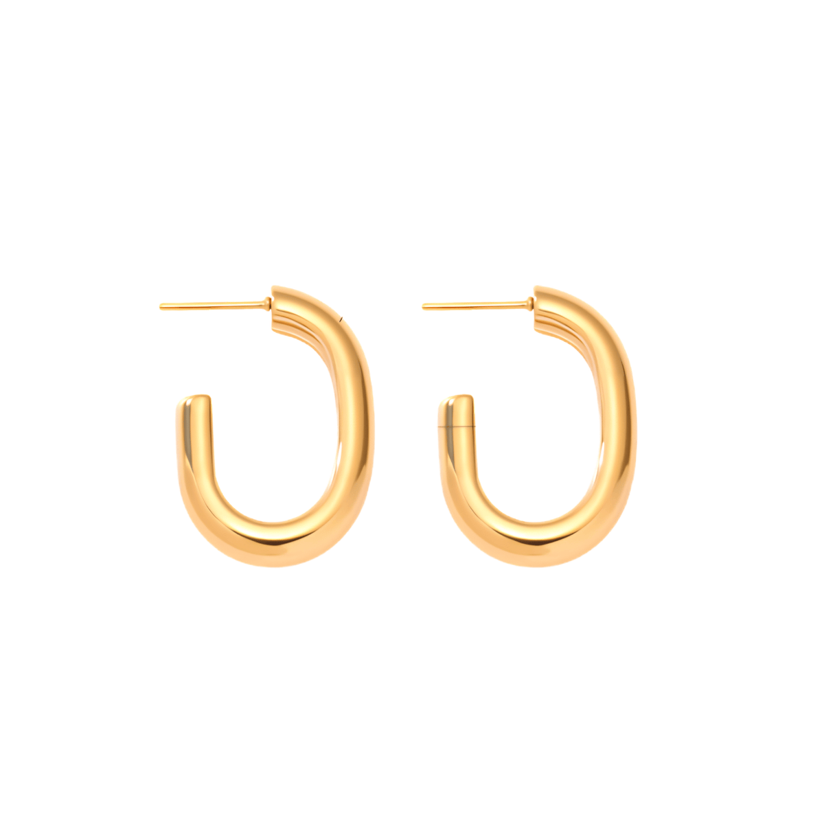 Modern Oval Hoop Earrings