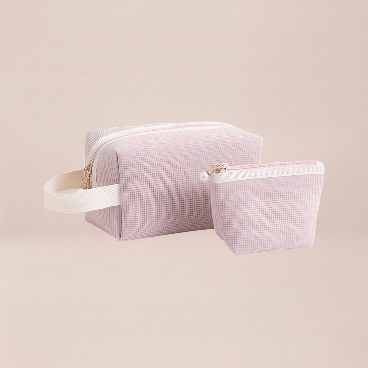 Blush Rose Dual Cosmetic Pouch Set