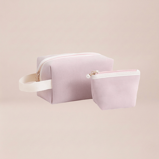 Blush Rose Dual Cosmetic Pouch Set