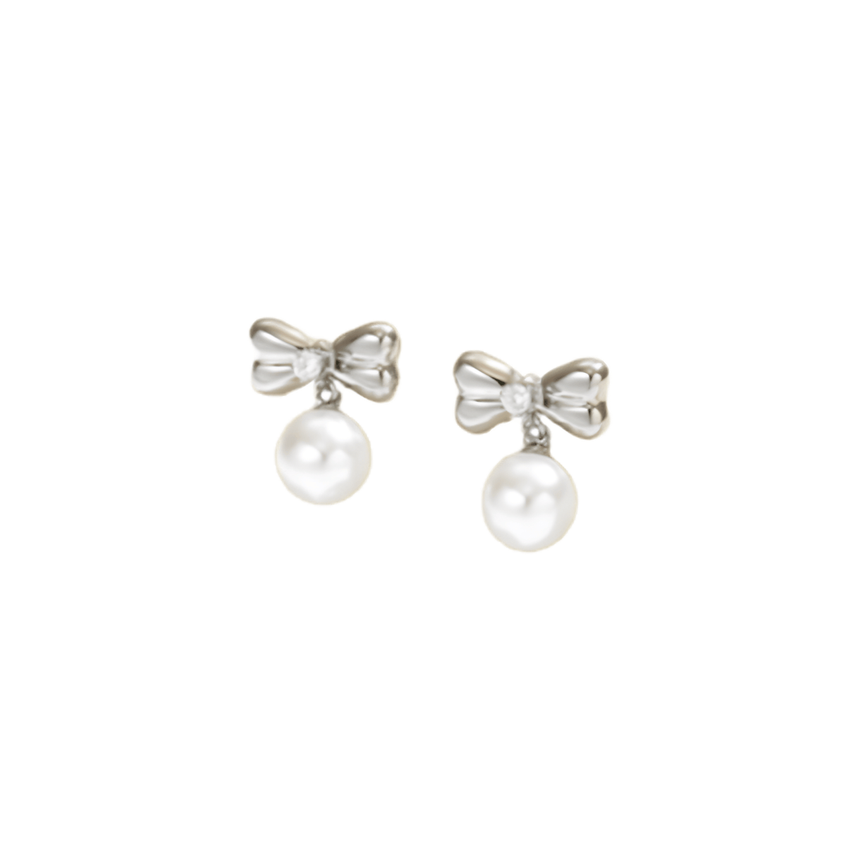 Dainty Bow Pearl Drop Earrings