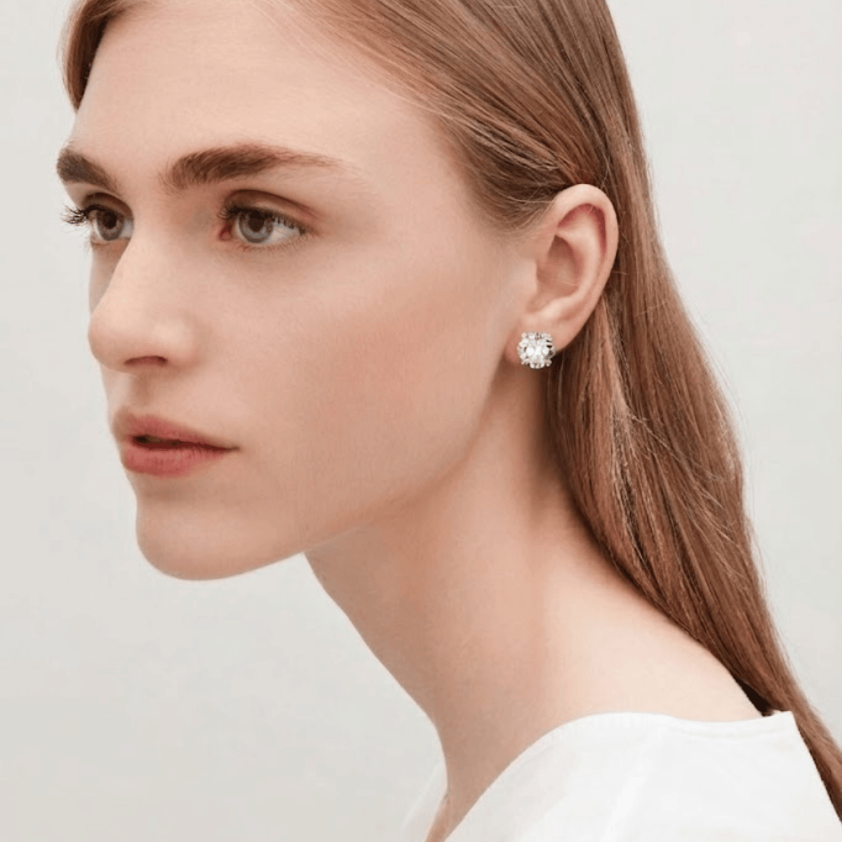 Solitaire Flat Back Stud Earrings