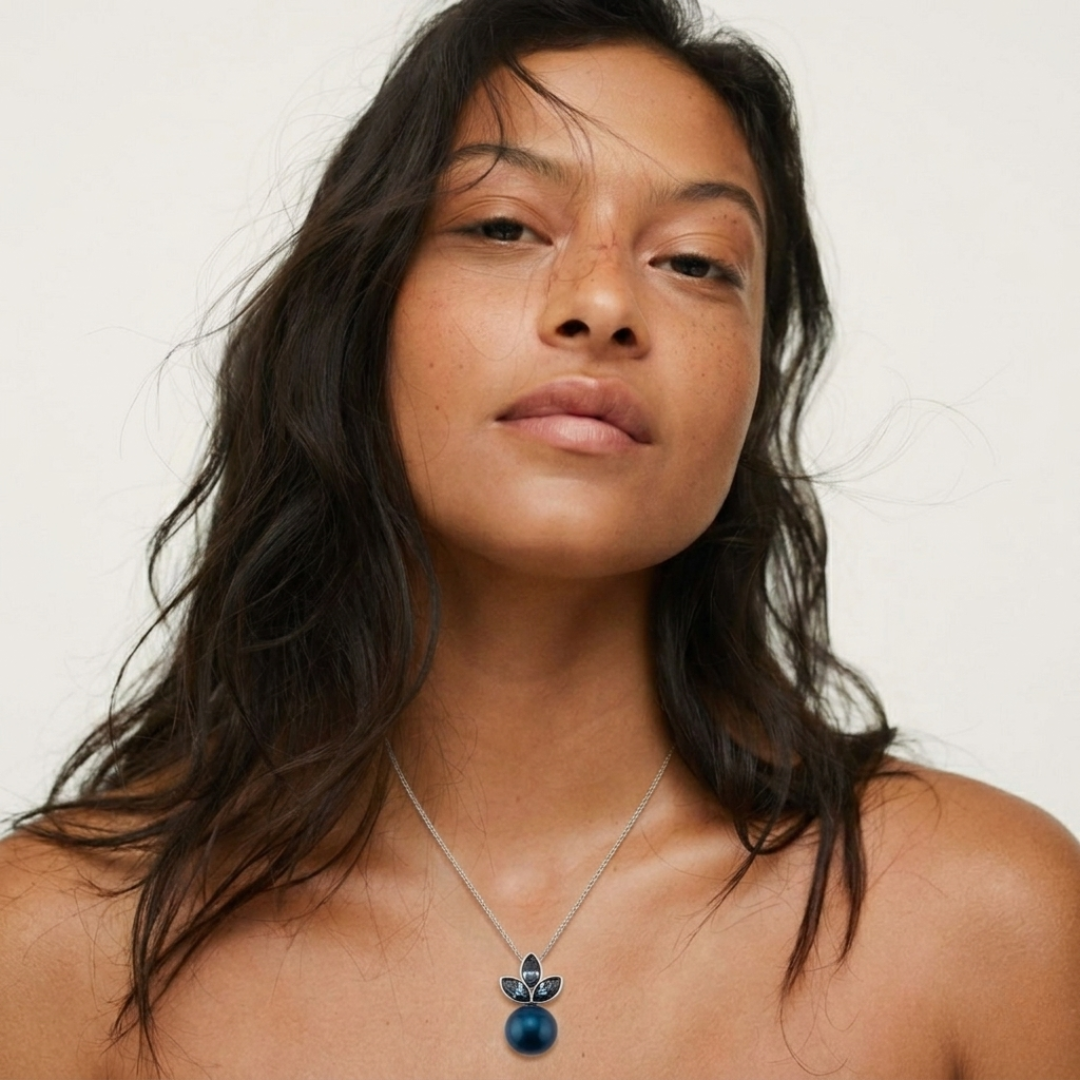 Midnight Blossom Swarovski Crystal Necklace