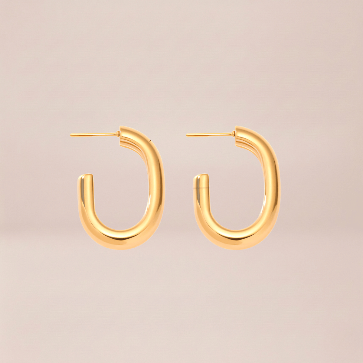 Modern Oval Hoop Earrings