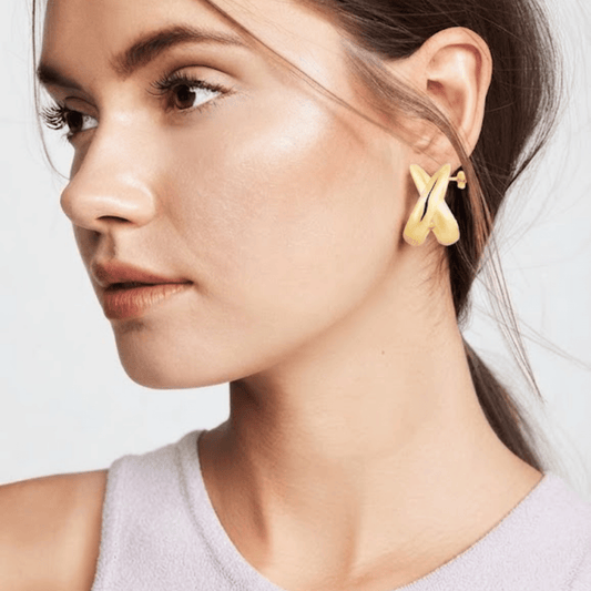 Cross-Over Huggie Hoop Earrings