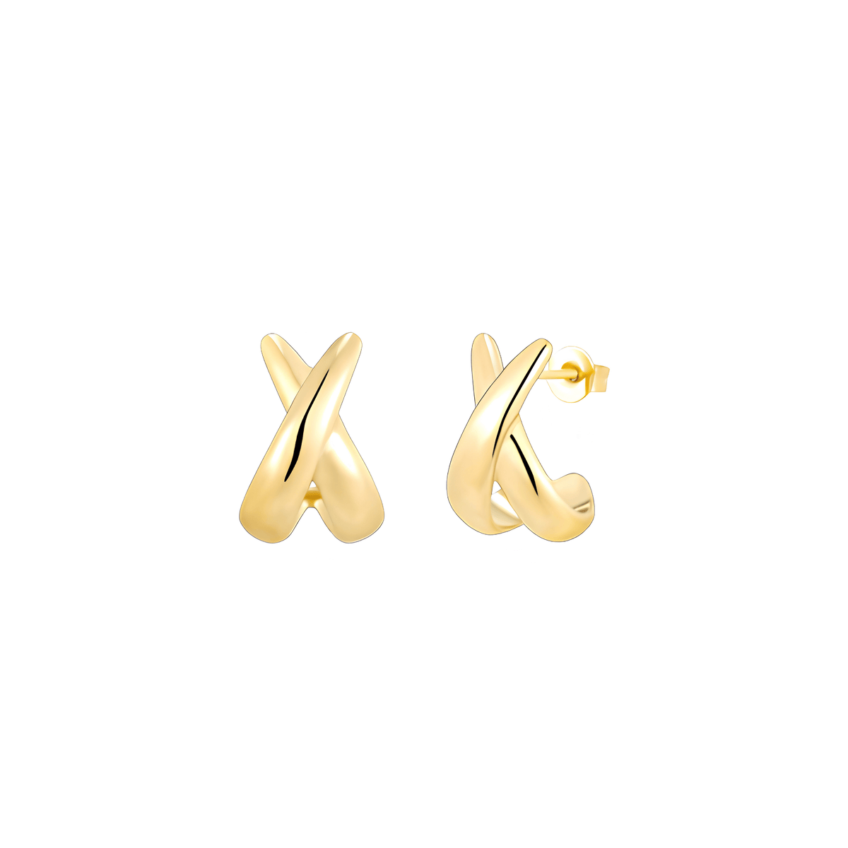 Cross-Over Huggie Hoop Earrings