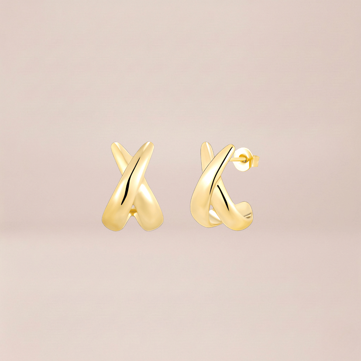 Cross-Over Huggie Hoop Earrings