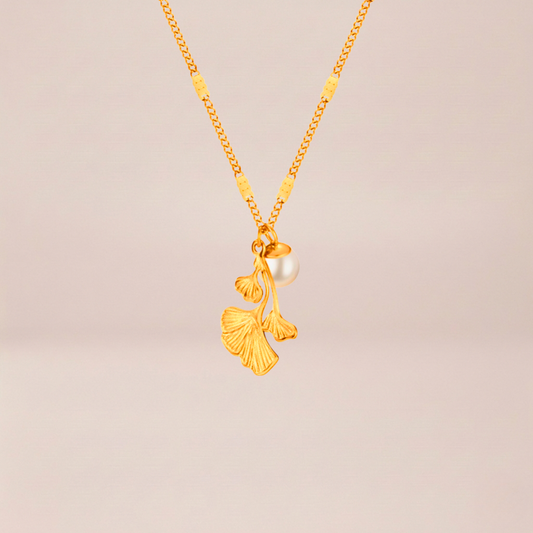 The Gilded Ginkgo Leaf Necklace