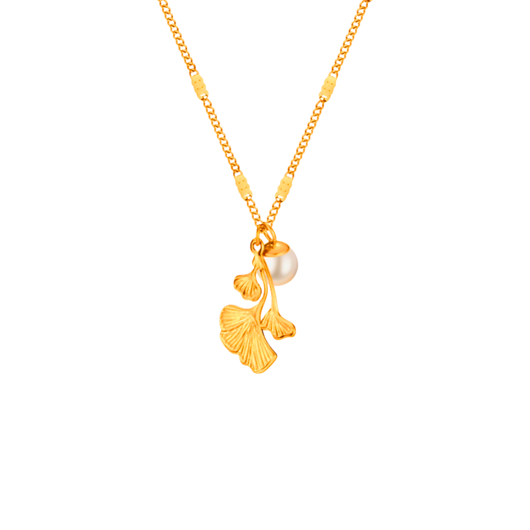 The Gilded Ginkgo Leaf Necklace
