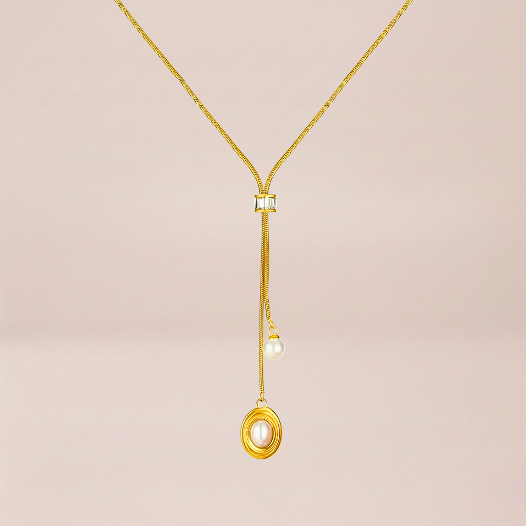 The Pearl Lariat Solitaire Necklace