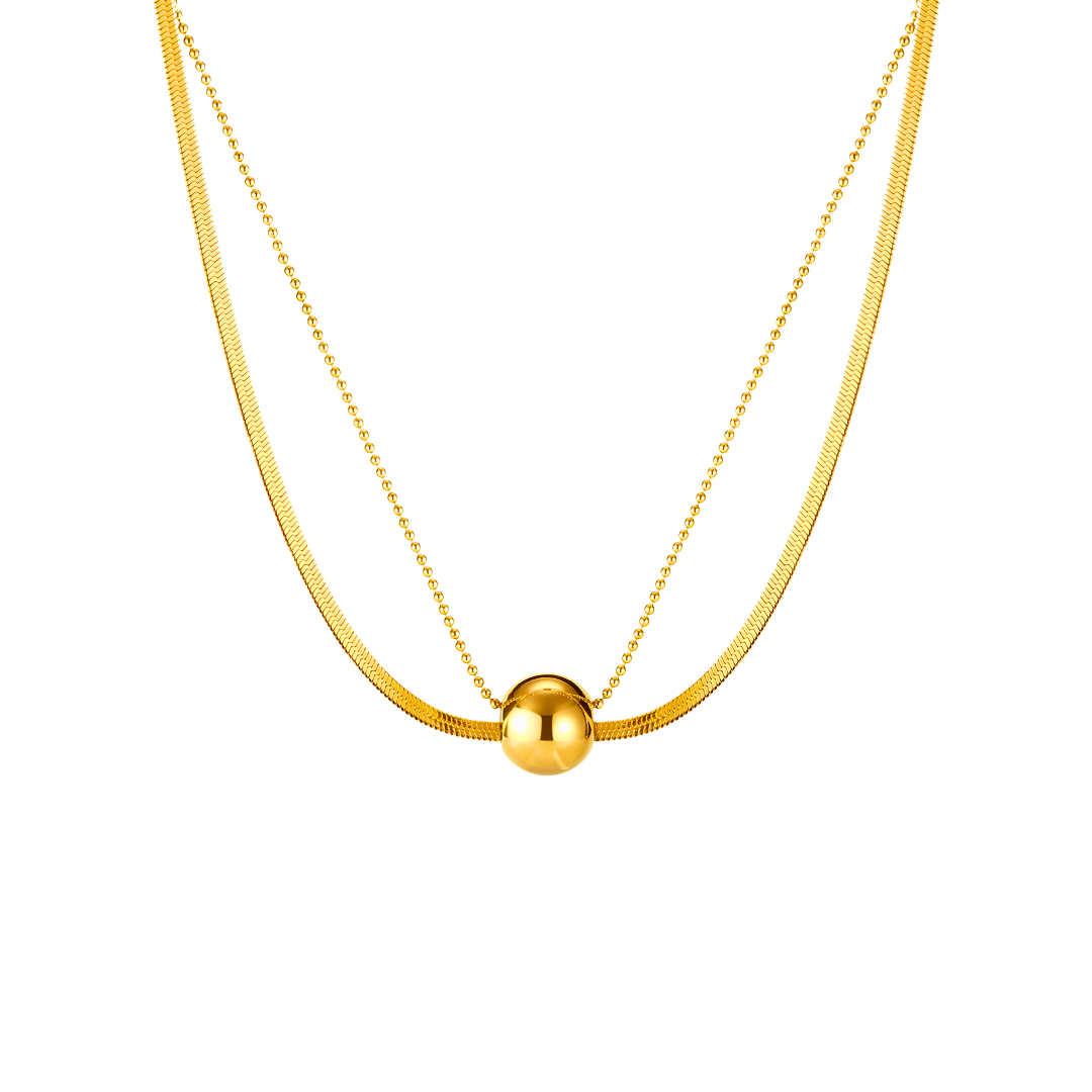 The Golden Sphere Duo Necklace