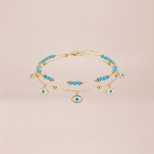 The Azure Evil Eye Anklet