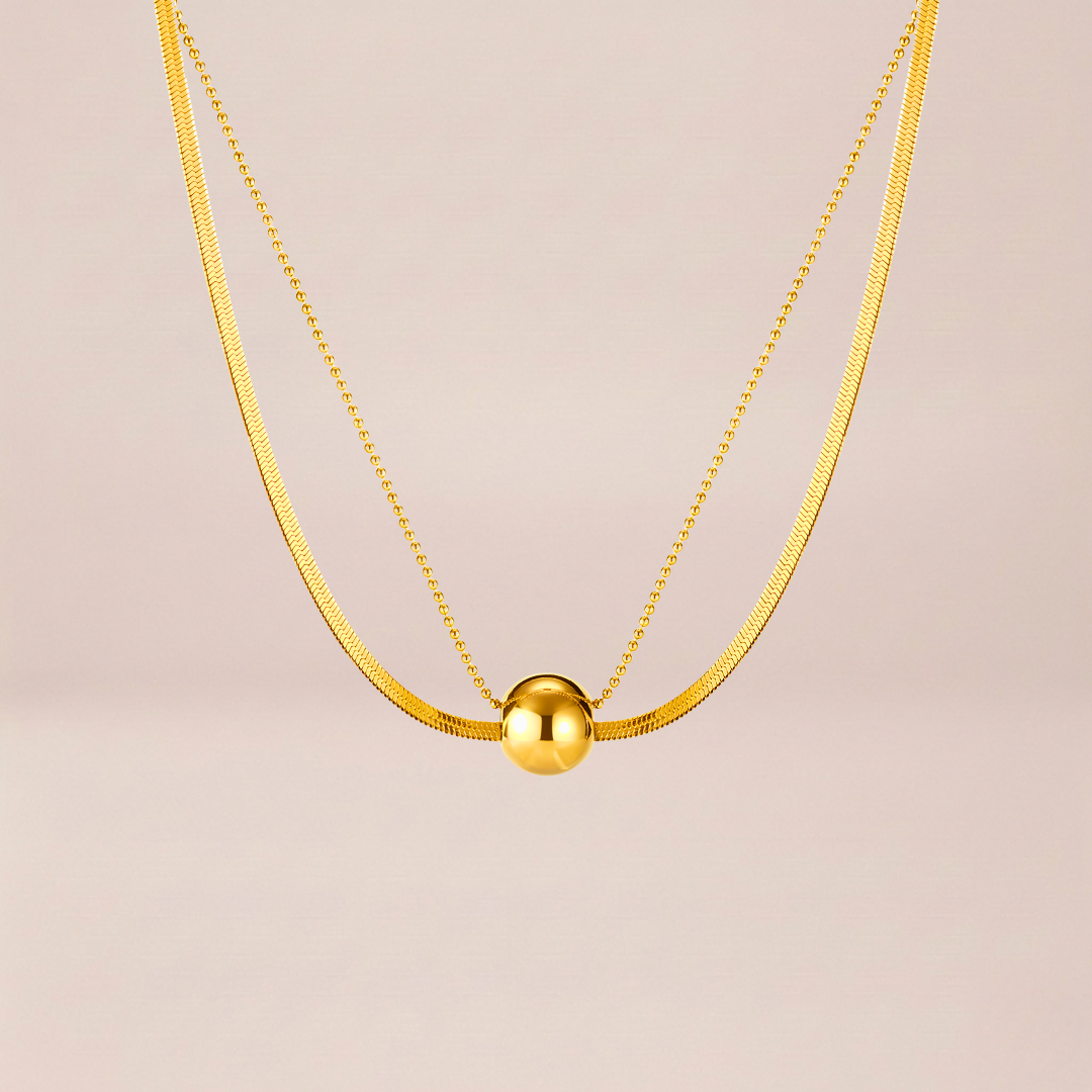 The Golden Sphere Duo Necklace