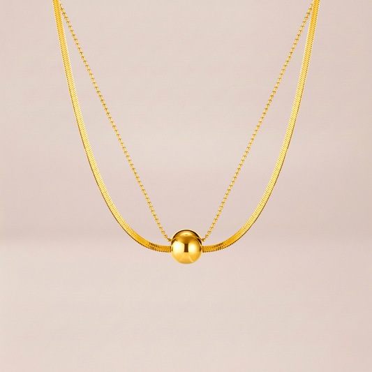 The Golden Sphere Duo Necklace