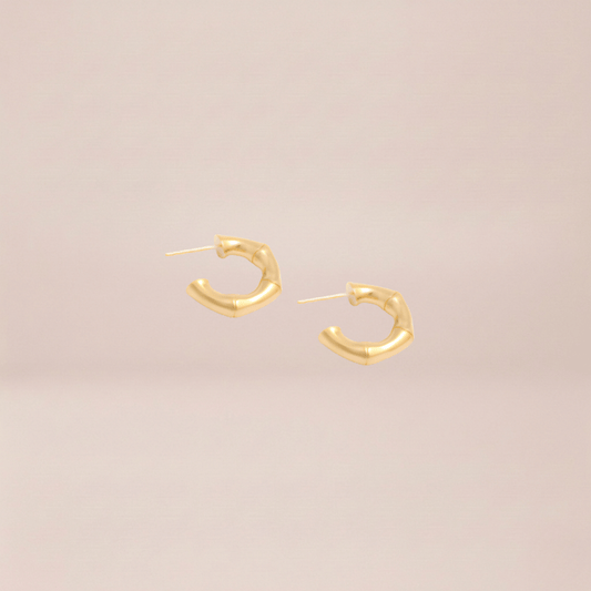 Bamboo Texture Hoop Earrings