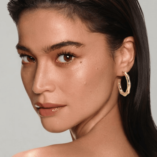 Bamboo Texture Hoop Earrings