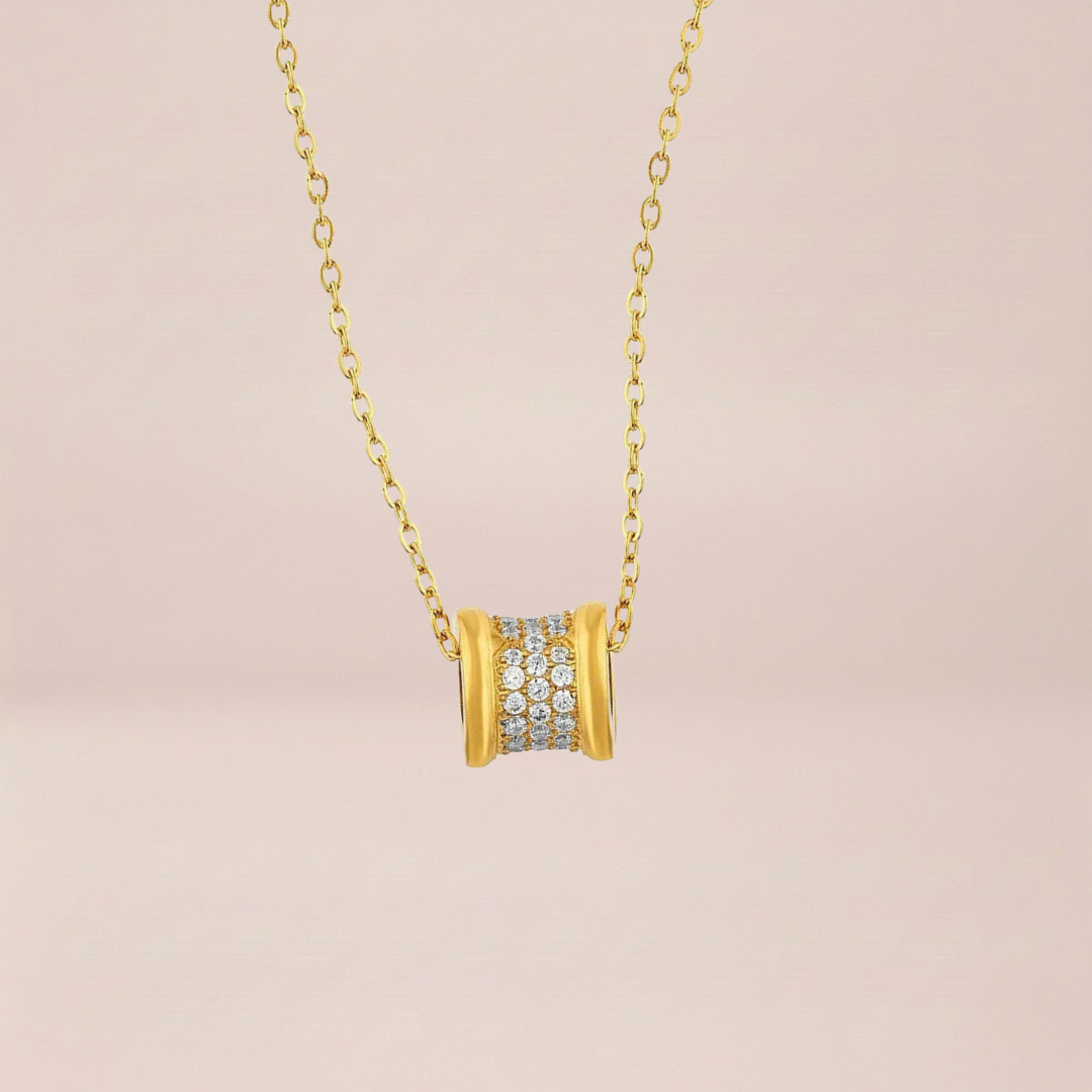 The Pavé Barrel Pendant