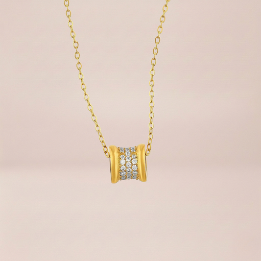The Pavé Barrel Pendant