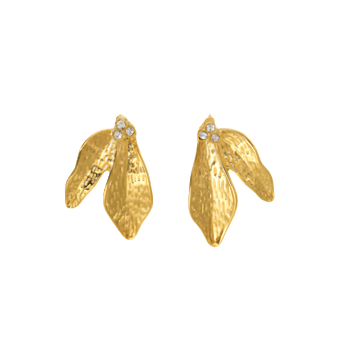 Gilded Botanical Leaf Stud Earrings