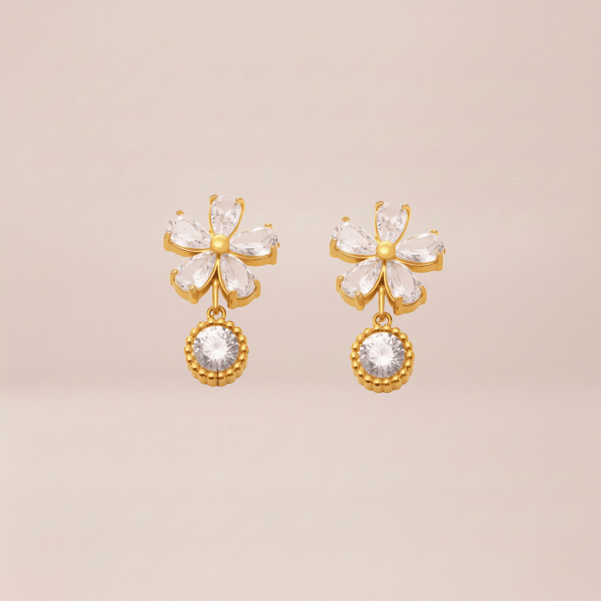 Crystal Blossom Statement Earrings