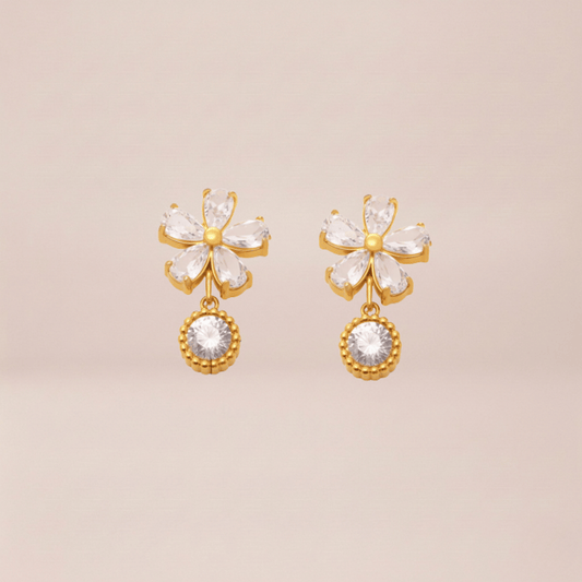 Crystal Blossom Statement Earrings