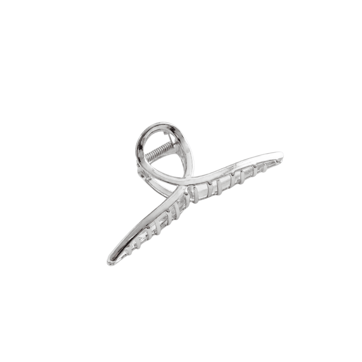 Metallic Cross-Loop Claw Clip