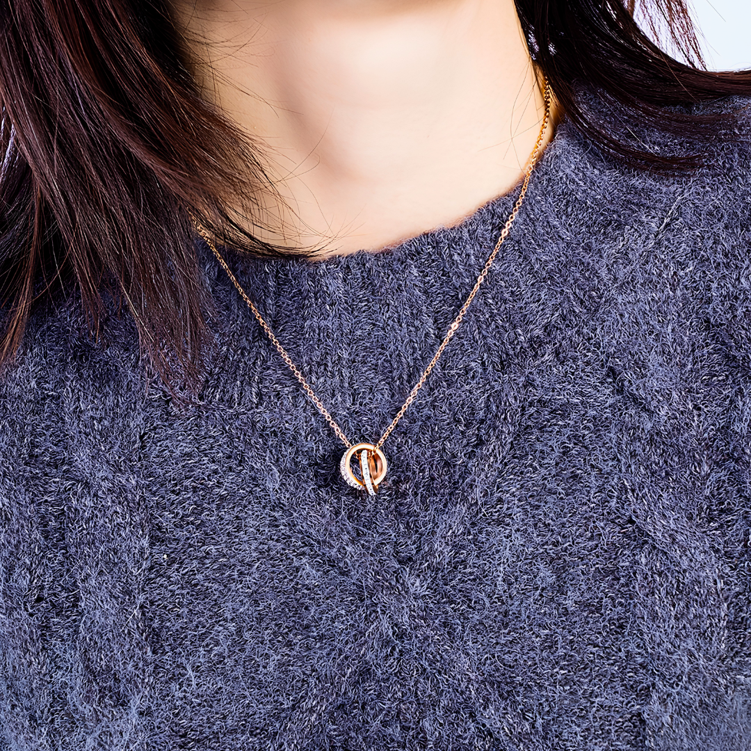 The Interlocked Rose Duo Pendant