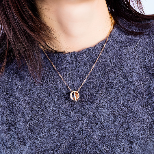 The Interlocked Rose Duo Pendant