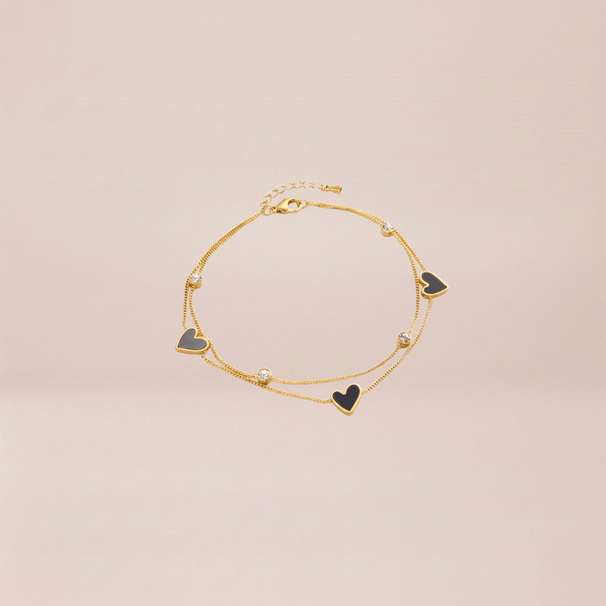 Aurelia Black Hearts Anklet