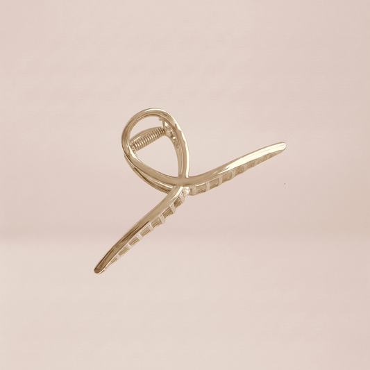 Metallic Cross-Loop Claw Clip