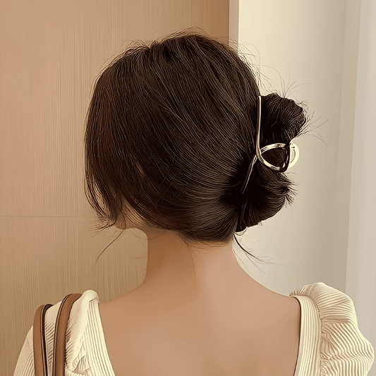 Metallic Cross-Loop Claw Clip