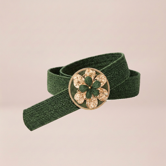 Emerald Clover Woven Belt