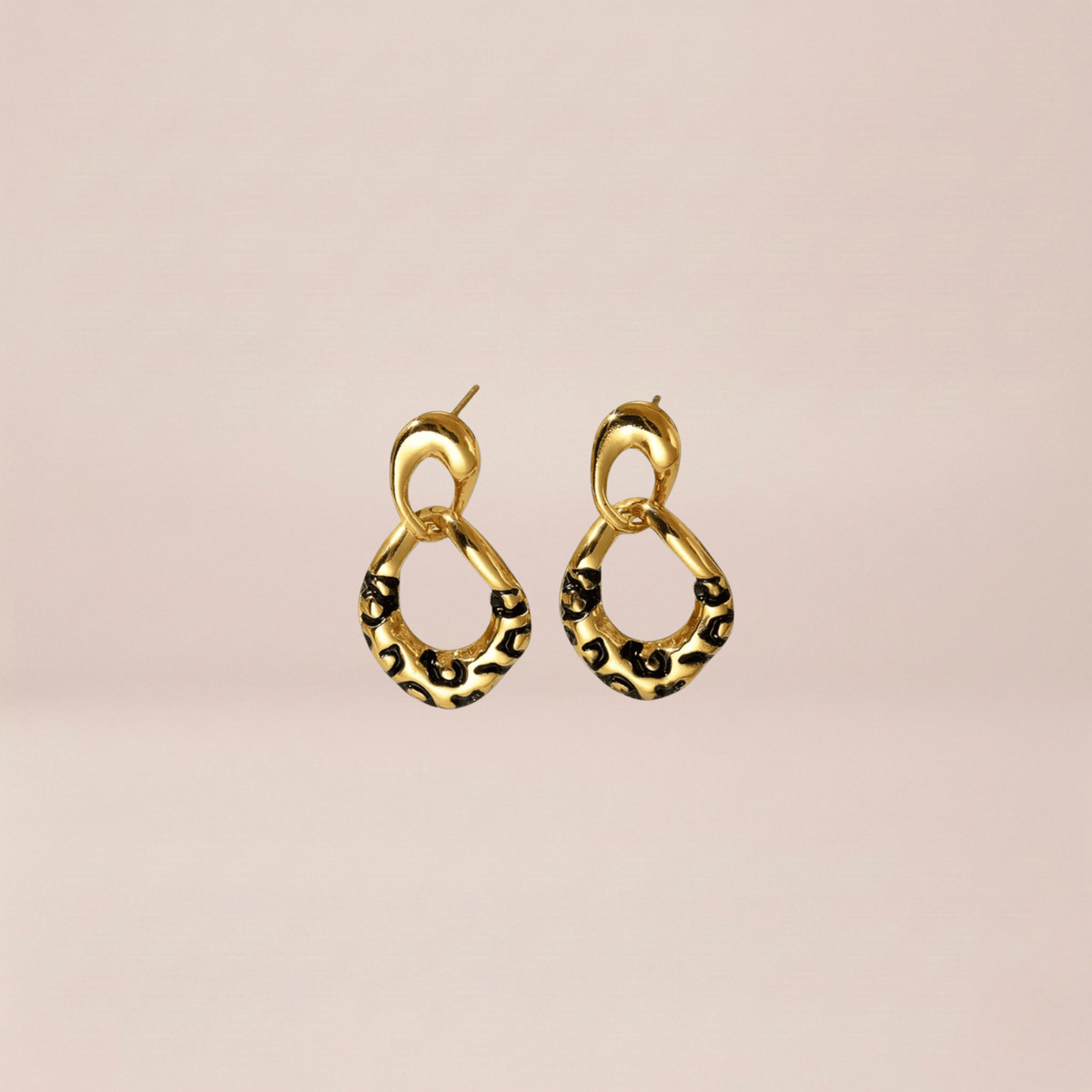 Leopard Enamel Drop Earrings