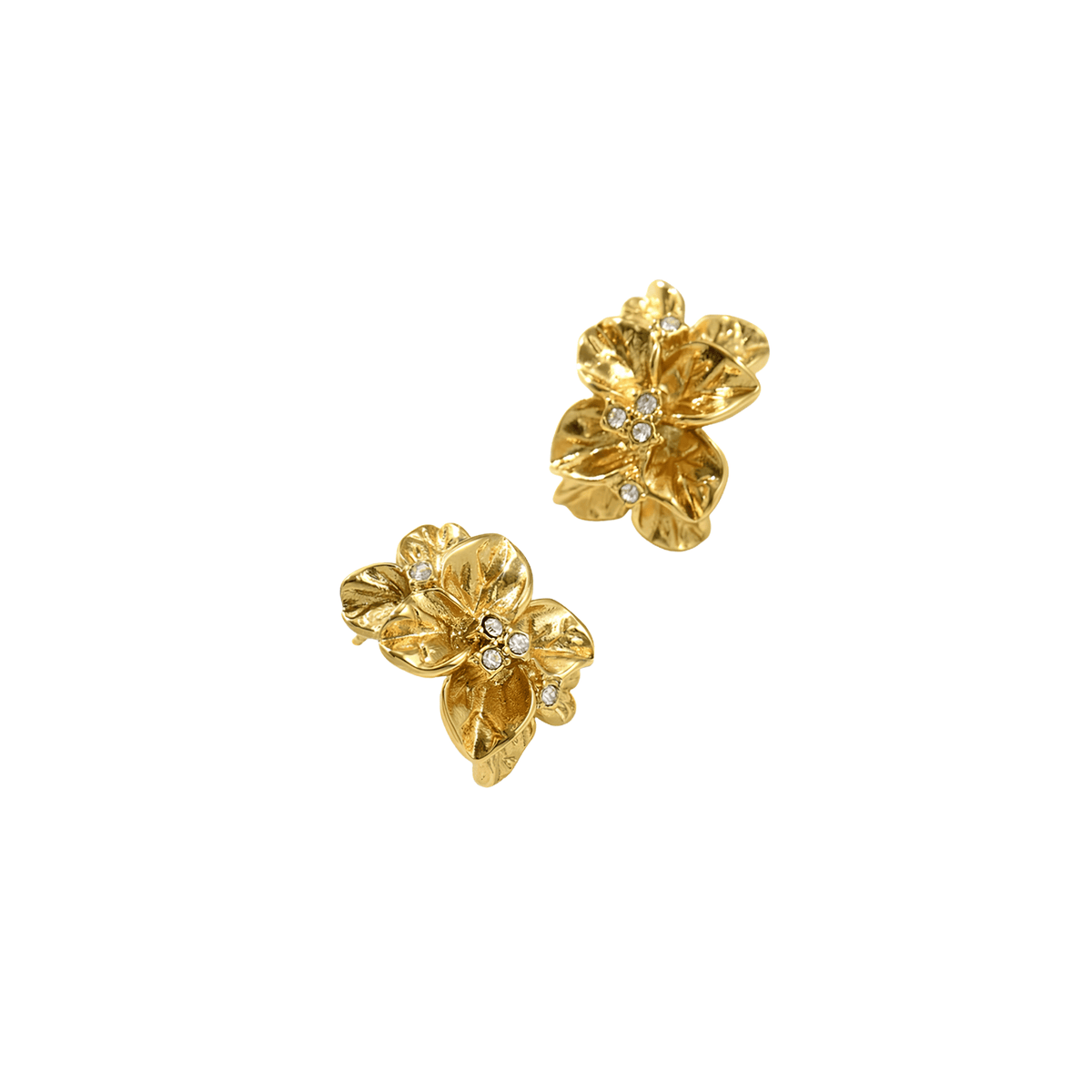 Gilded Petal Cluster Stud Earrings