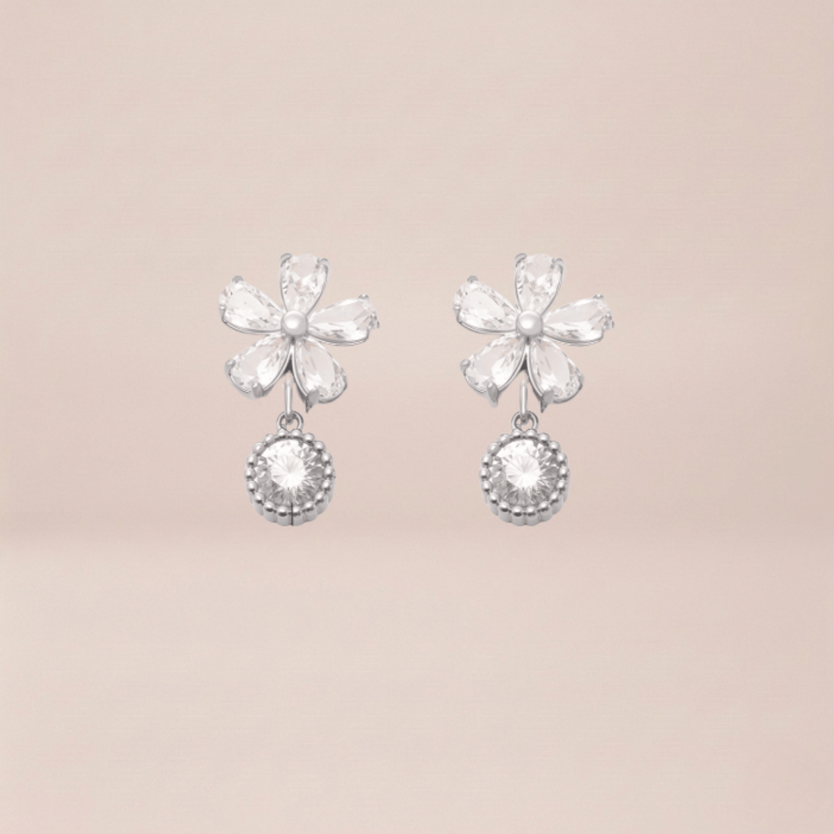 Crystal Blossom Statement Earrings