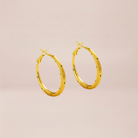 Speckled Studded Hoop Earrings