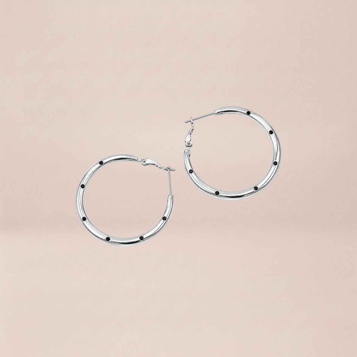 Speckled Studded Hoop Earrings
