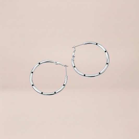 Speckled Studded Hoop Earrings