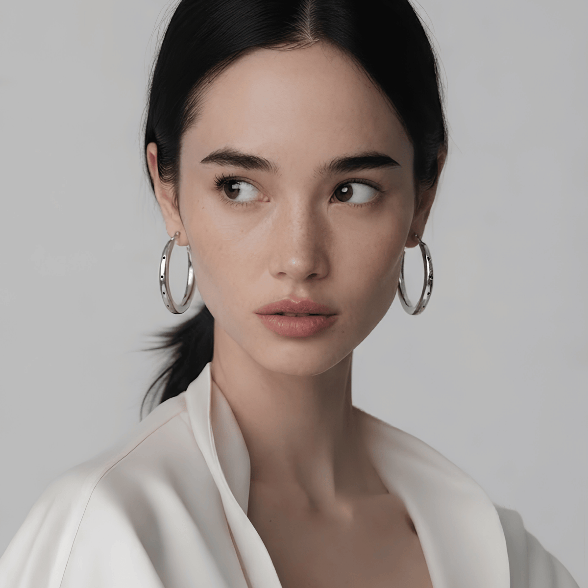 Speckled Studded Hoop Earrings