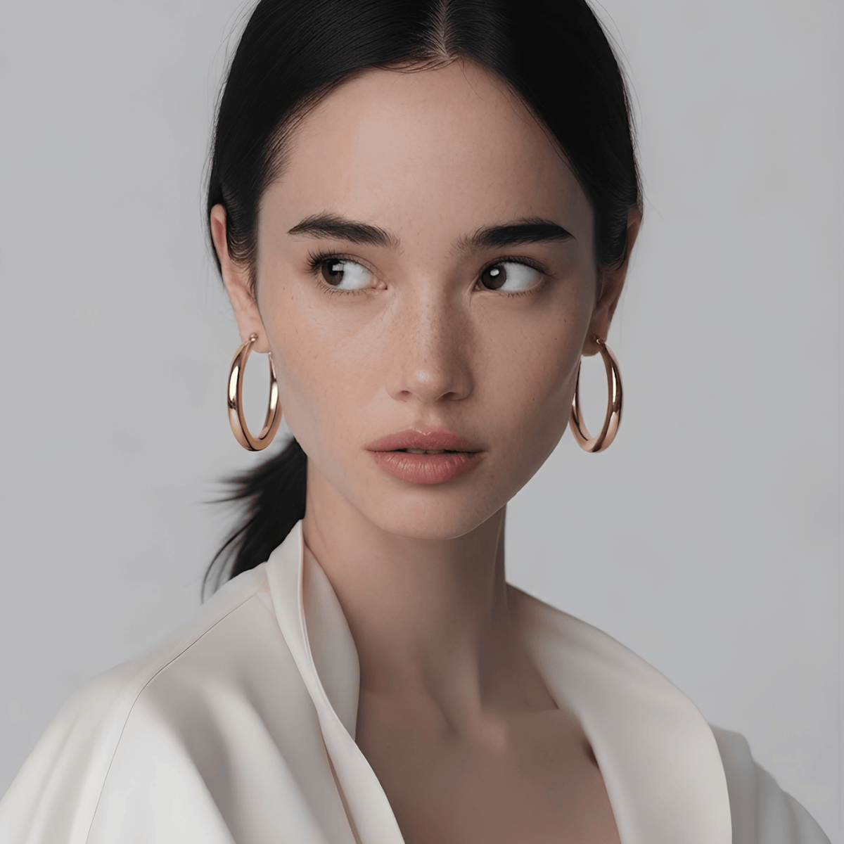 Speckled Studded Hoop Earrings