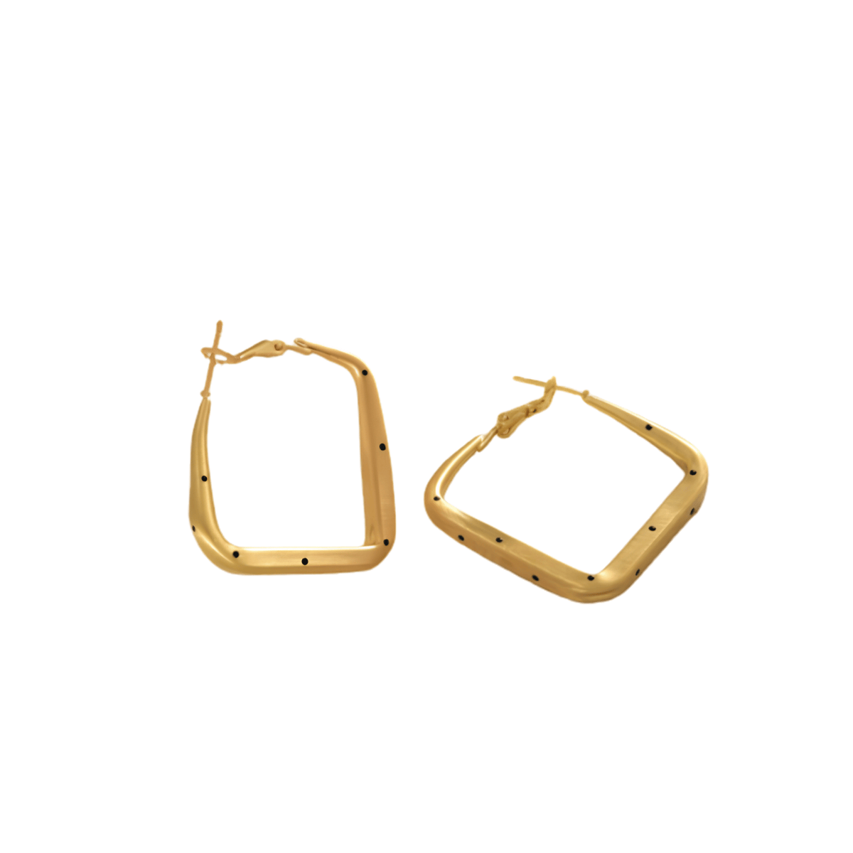 Speckled Geometric Rectangular Hoop Earrings