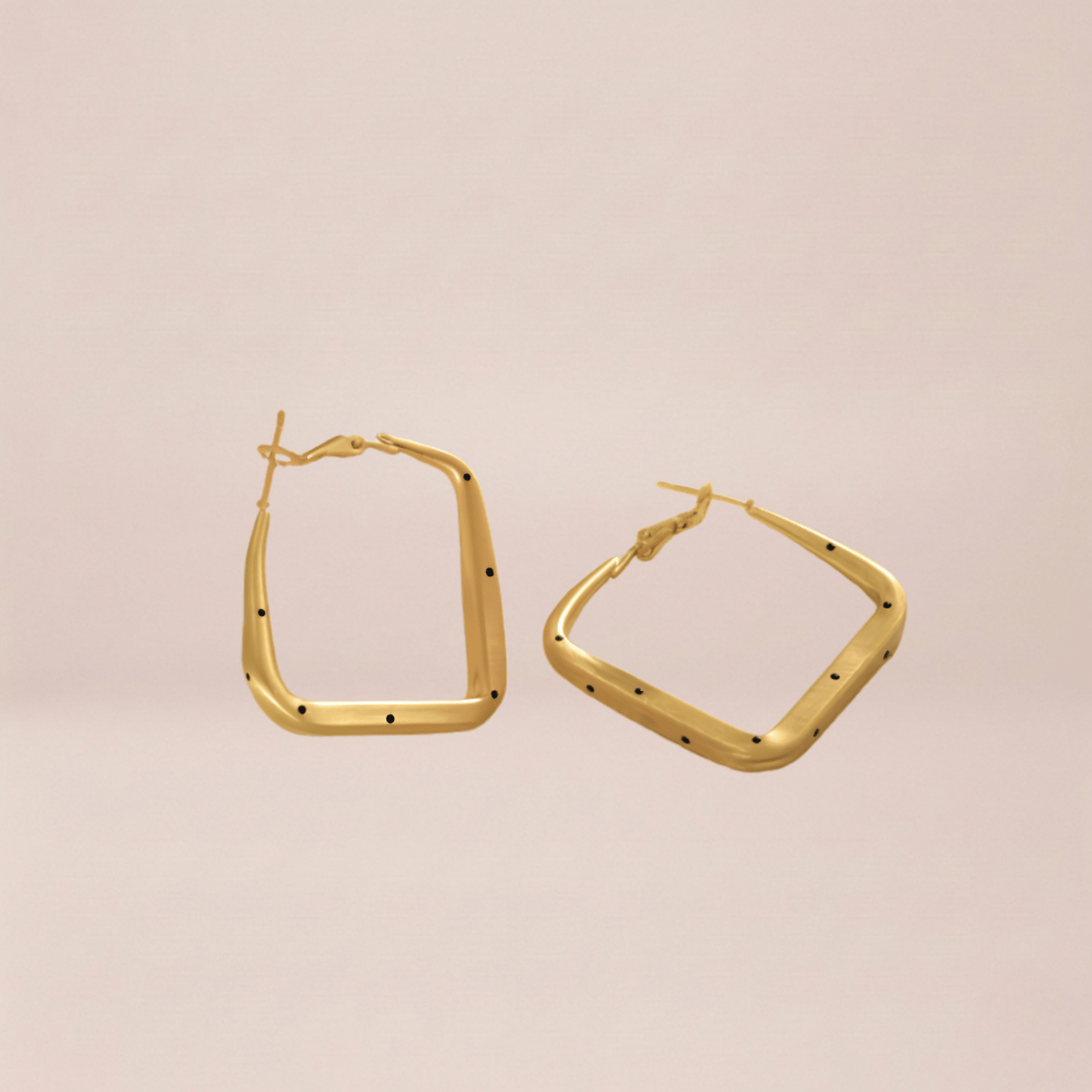 Speckled Geometric Rectangular Hoop Earrings