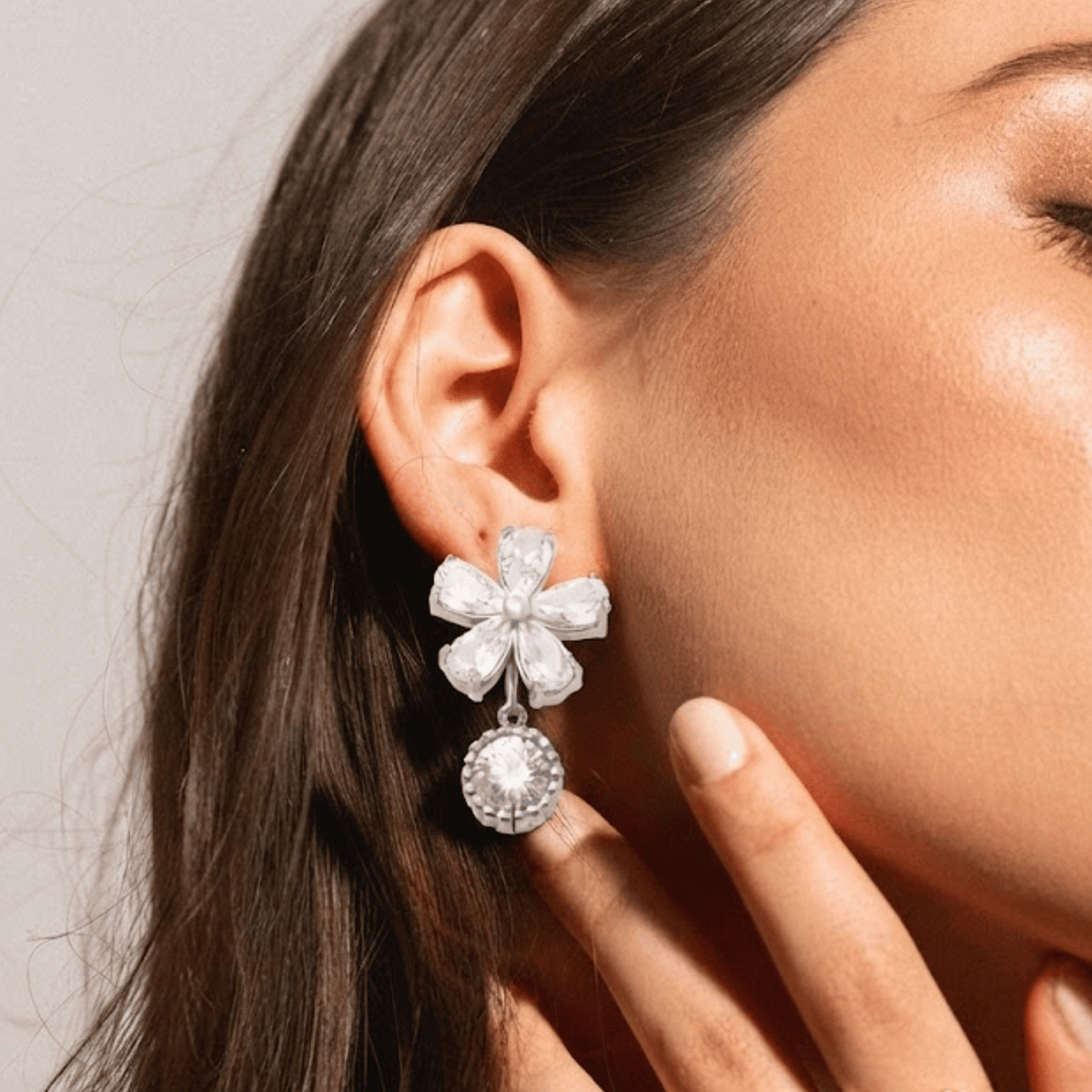Crystal Blossom Statement Earrings