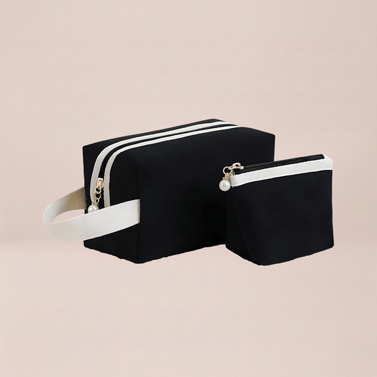 Classic Noir Dual Cosmetic Pouch Set