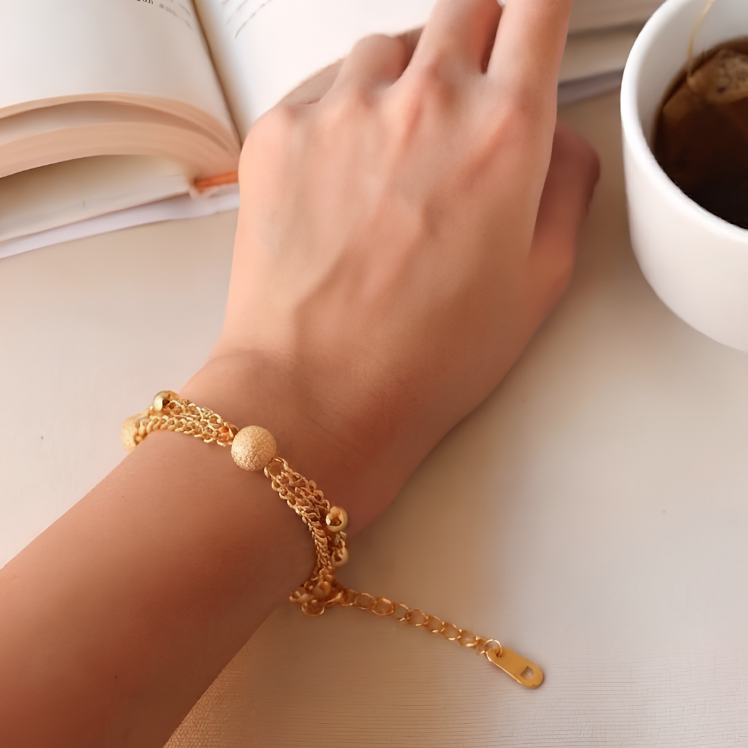 The Gilded Stardust Triple-Strand Bracelet