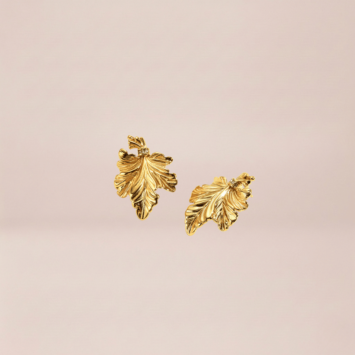 Gilded Maple Leaf Stud Earrings