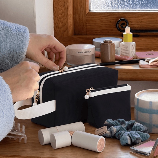 Classic Noir Dual Cosmetic Pouch Set