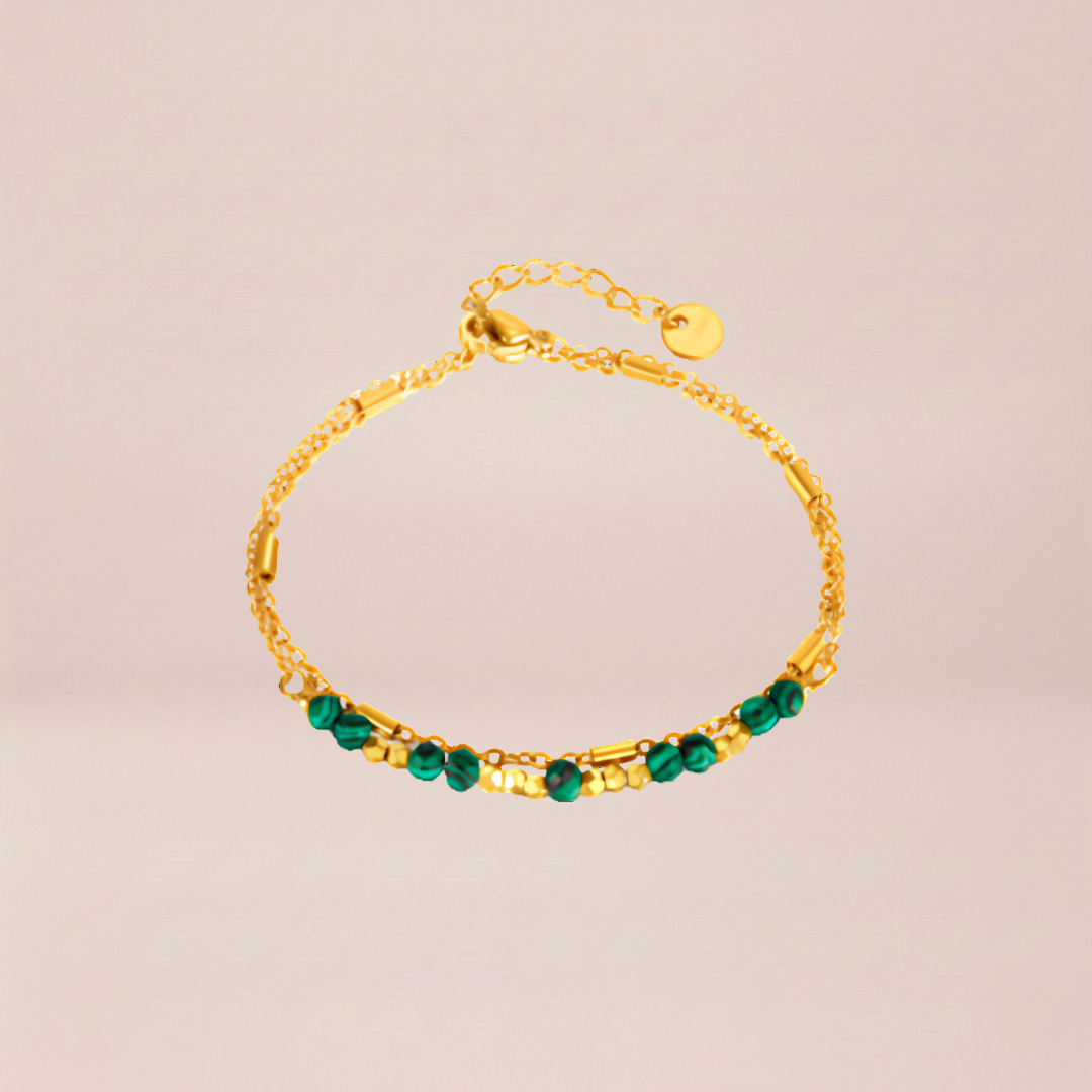 The Verdant Malachite Layered Bracelet