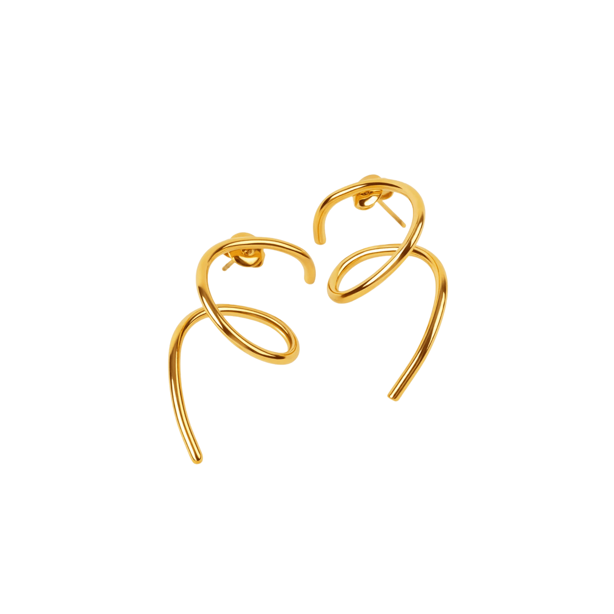 Sculptural Spiral Wire Earrings