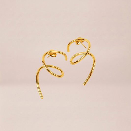 Sculptural Spiral Wire Earrings
